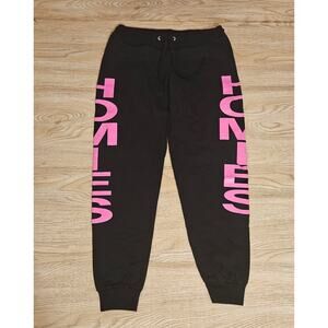 Prestige Womens Joggers Black & Pink Homies Size Large